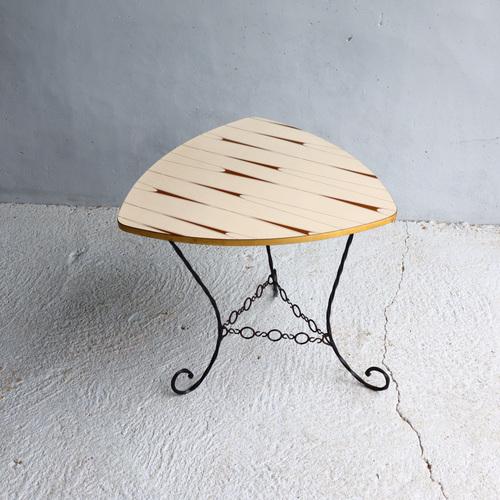 Mid-Century Forged Triangle Formica Shape Coffee Table, 1950s For Sale - Image 13 of 18