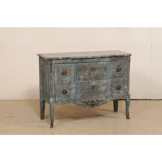 Neoclassical Early 20th Century Neoclassical Commode with Black Marble Top For Sale - Image 3 of 11