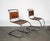 Metal Mid 20th Century Pair of Bauhaus-Style Chrome and Brown Leather Cantilever Chairs For Sale - Image 7 of 17