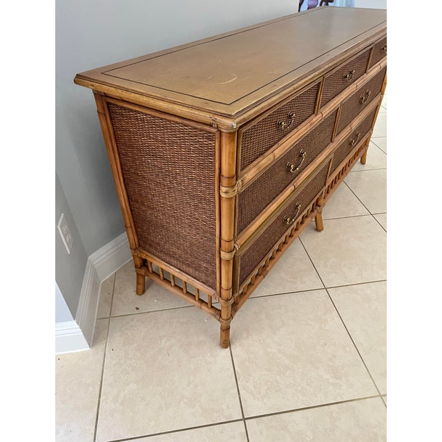 Vintage Bamboo & Rattan Dresser For Sale In West Palm - Image 6 of 8