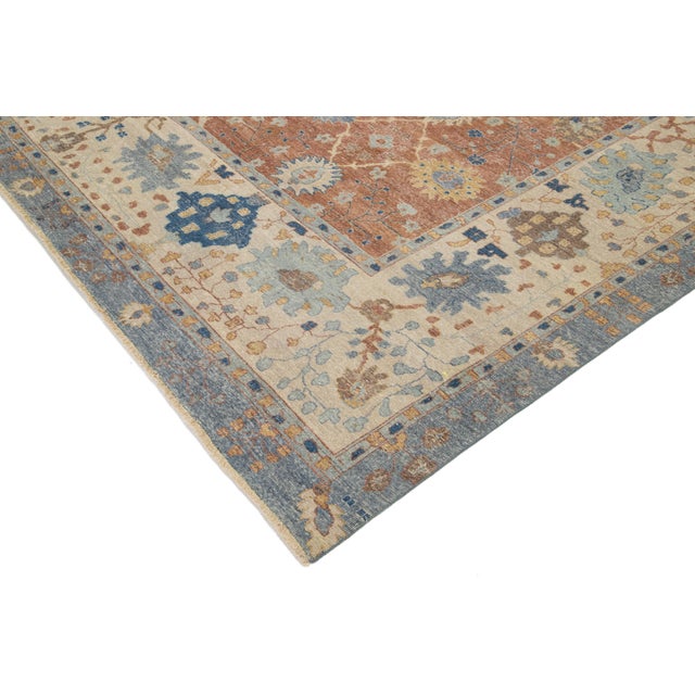 Apadana's Modern Tabriz Style Oversized Indian Wool Rug Handmade in Brown For Sale - Image 9 of 11