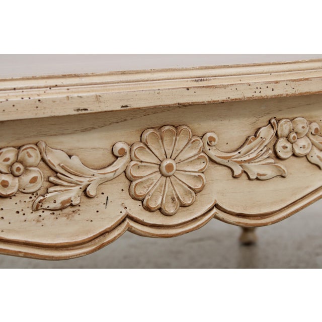 Wood Vintage Louis XV White Painted Coffee Table For Sale - Image 7 of 11