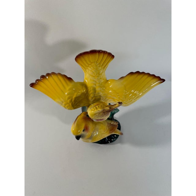 1950s Yellow Ceramic Cockatoo Figurine For Sale - Image 9 of 15