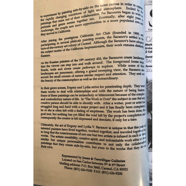 Lydia and Evgeny Baranov "Mystic Twilight" Painting of Carmel Mission, Framed For Sale - Image 9 of 11