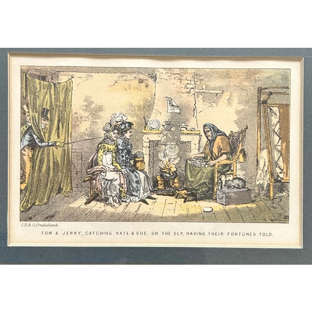 Set of 10 Framed English Original Cruikshank Engravings - Life in London For Sale - Image 9 of 11