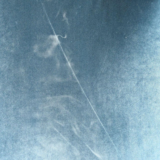 Rove Concepts Noah Blue Velvet Sectional Sofa With Light Wood Base For Sale - Image 10 of 10