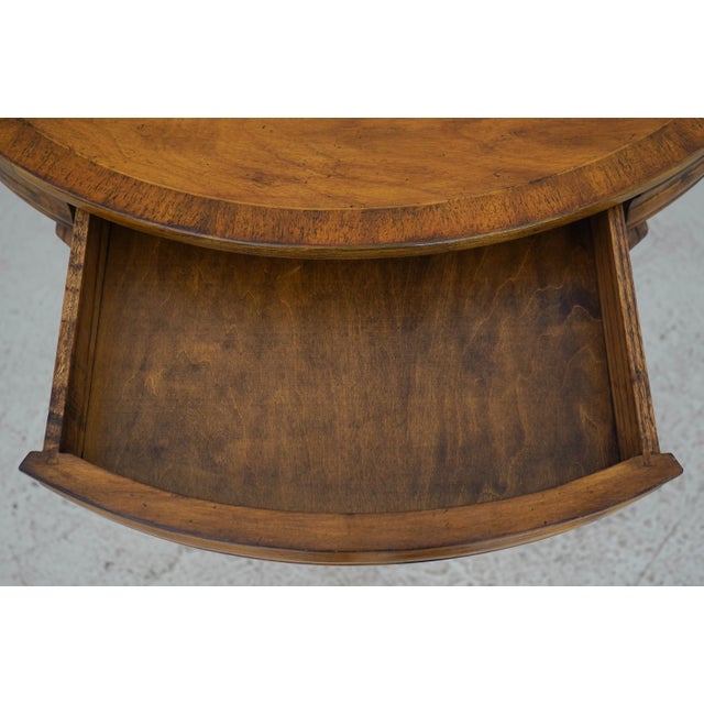 1980s Pair of Continental Style 2 Tier 1 Drawer Pedestal Lamp End Tables For Sale - Image 5 of 17