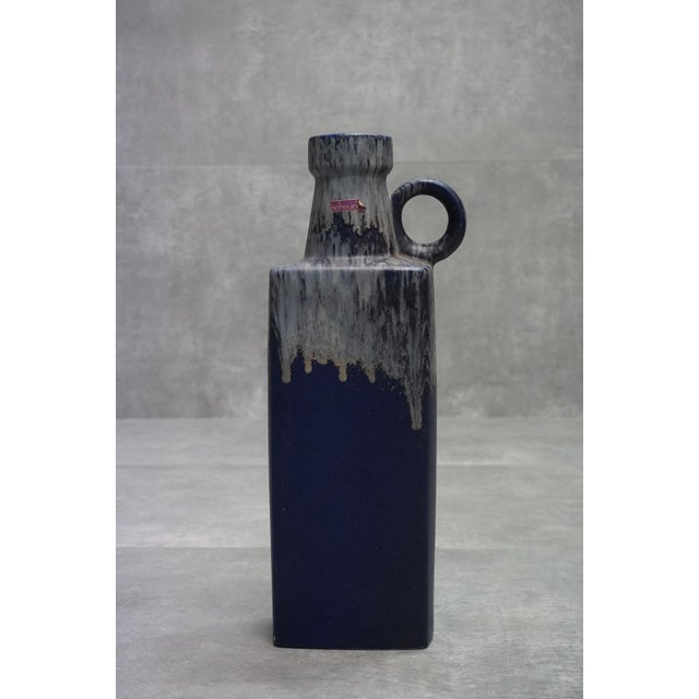 Ceramic Large Fat Lava Cobalt Blue Floor Vase from Scheurich, West Germany, 1970s For Sale - Image 7 of 7