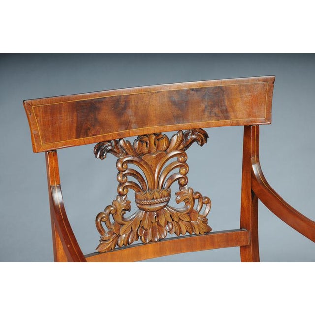 Biedermeier Armchairs in Mahogany, 1835, Set of 4 For Sale - Image 9 of 18