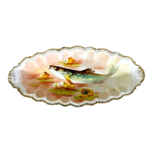 Limoges Coronet Hand Painted Fish Platter, Signed Gyp., Circa 1900