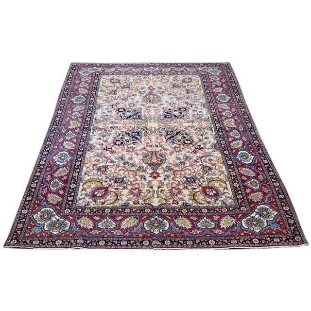 Antique Tehran Rug 4'7'' x 7'3'' For Sale - Image 12 of 12