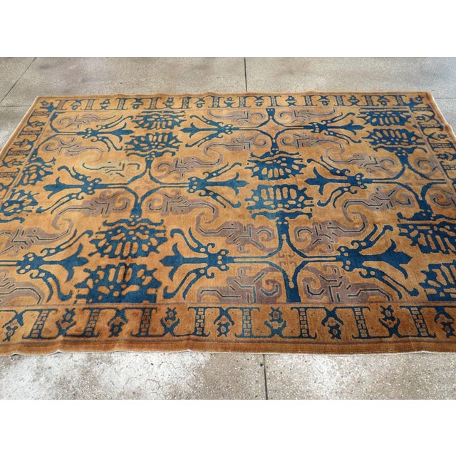 Galerie Shabab Collection Mid-20th Century Handmade Chinese Art Deco Accent Carpet For Sale - Image 4 of 8