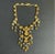 Metal Gold Tone Bib Statement Necklace Waterfall Pendants Etruscan Revival Maximalist Vendome For Sale - Image 7 of 11