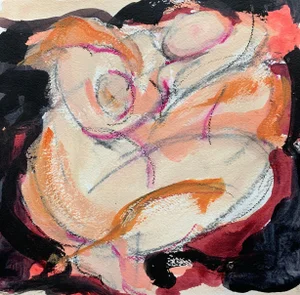 Summer Sleeping #4; Oil on Paper 10.5x10.5