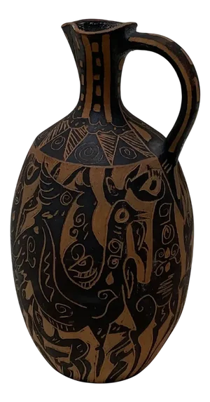 Ceramic Vase in the style of Picasso by Hernán Sanz for Talleres Pedro Mercedes, Cuenca, Spain, 1970s