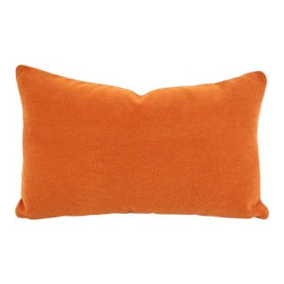 Place Textiles La Scala in Valencia Lumbar Pillow Cover - 12.5" X 20" Solid Orange Rust Alpaca Wool Rectangle Accent Cushion Cover For Sale