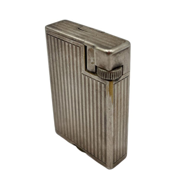 Swiss Art Deco Silver Plated " Handy" Pocket Lift Arm Lighter by Dunhill For Sale - Image 4 of 9