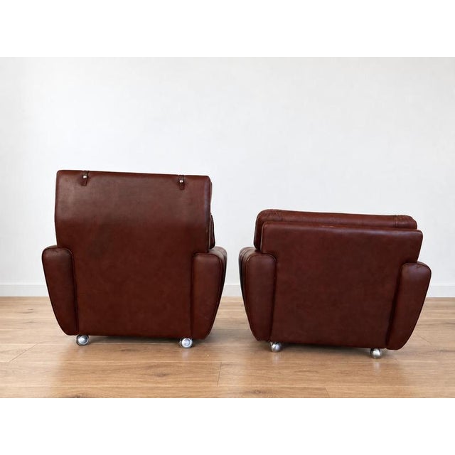 Vintage Burgundy Leather Lounge Chairs by Svend Skipper, Denmark For Sale - Image 6 of 11