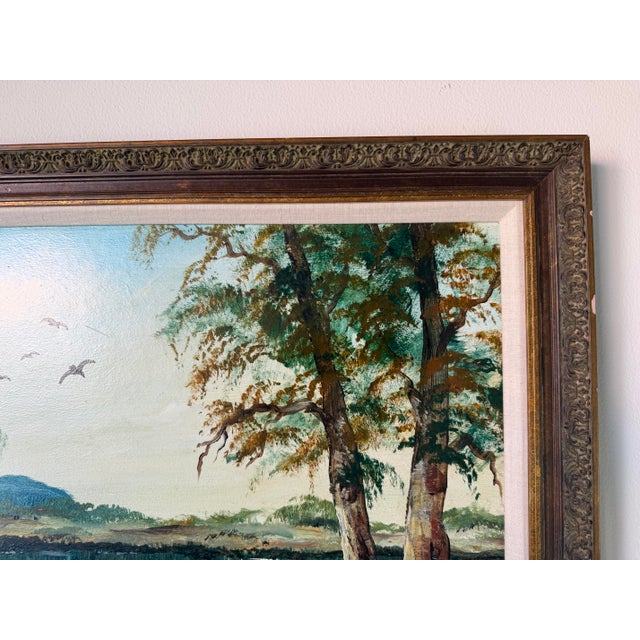 1980’s Vintage Rockwell Kent Tropical Lake Landscape Oil on Board Painting, Framed For Sale In Miami - Image 6 of 12