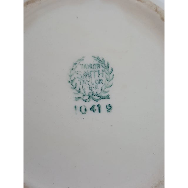 Ceramic 1941 Taylor Smith & Taylor Hand Painted Pink Tulip White Ball Pitcher For Sale - Image 7 of 7