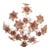 Vintage Italian Porcelain & Amber Brown Murano Glass Flower Chandelier For Sale