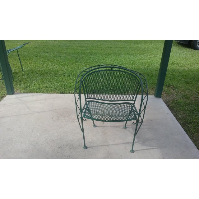 Mid Century Modern Woodward Wrought Iron Outdoor Patio Dining Table