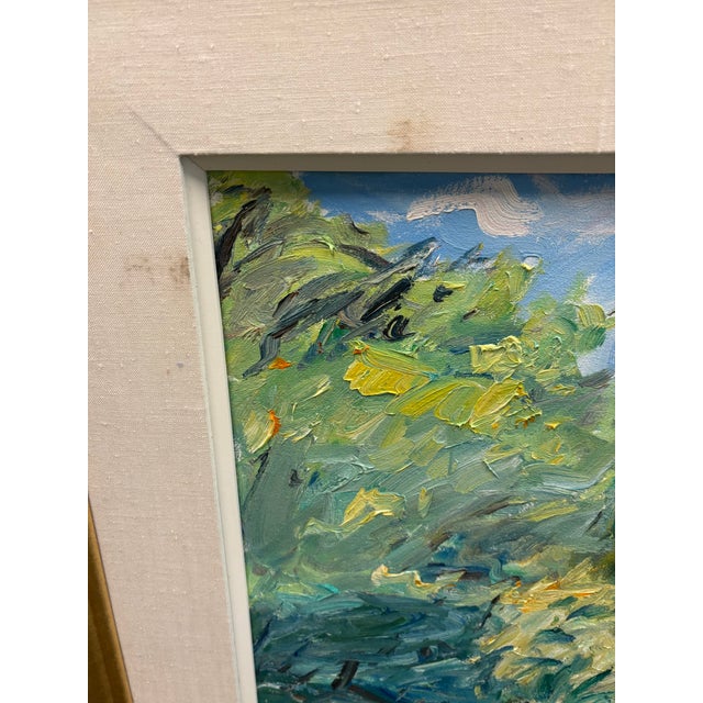 Bruce Steinhoff Original Oil Painting Flowers and Trees Munzars Pond, 1996 - Framed For Sale - Image 9 of 14