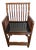 Antique Chinese Bamboo Armchair With Slatted Back and Lacquered Base For Sale