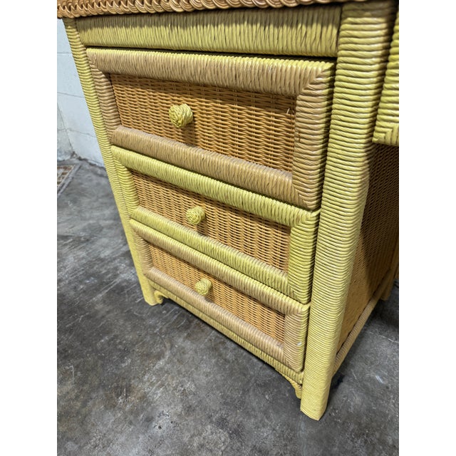 Henry Link Vintage Wicker Henry Link Desk & Chair For Sale - Image 4 of 10