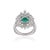 Luxury 2.24Ct Natural Emerald & 1.91Ct Diamond Halo Cocktail Ring Size 8 in 18k Gold For Sale - Image 9 of 16