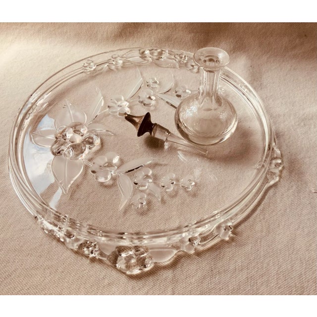 Transparent 1980s Exquisite French Crystal Camelia Bathroom Tray- Plateau – Paris Find For Sale - Image 8 of 18