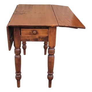 19thc Single Drawer Drop Leaf Table For Sale