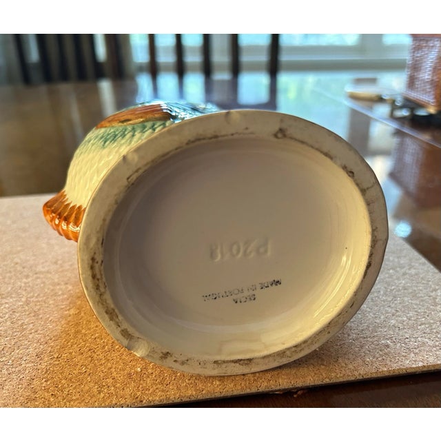 Vintage Sigma Ceramic Multi-Color Gluggle Jug Made in Portugal For Sale - Image 4 of 4