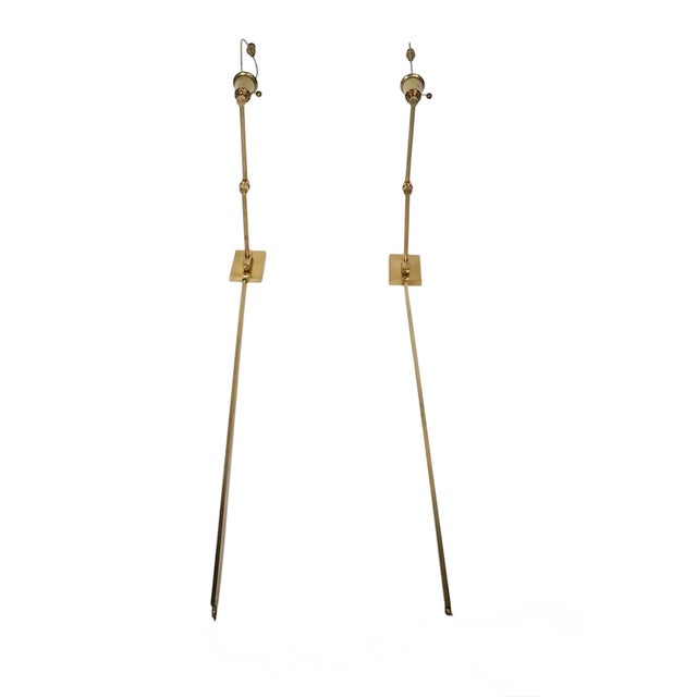 1970's Hollywood Regency Style Brass Flex Arm Wall Sconces - a Pair For Sale - Image 9 of 12