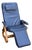 Vintage Nepsco Backsaver Bentwood Frame Reclining Chair With Blue Leather Upholstery Relax the Back For Sale
