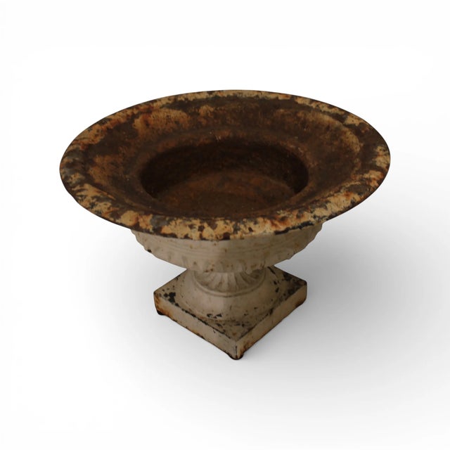 19th Century 19th Century French Antique Pair of White Iron Jardinieres or Planters For Sale - Image 5 of 5