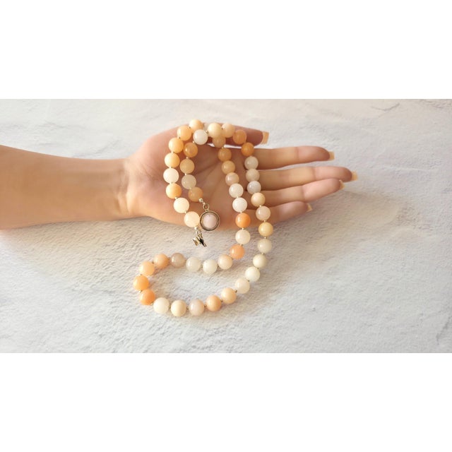 Oregon Peach Opal Beaded Necklace by Noblesse Oblige Studio, 24.5" For Sale - Image 10 of 11