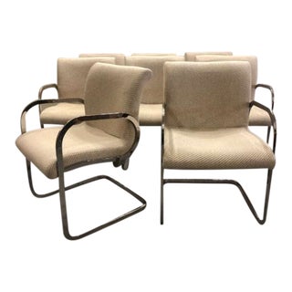 Late 20th Century Cantilevered Ghia Brueton Chairs by Charles Gibilterra, Set of 8 For Sale