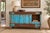 Years of wear have turned the original paint on this Damachiya chest into patches of turquoise, rust and bare wood. A band...