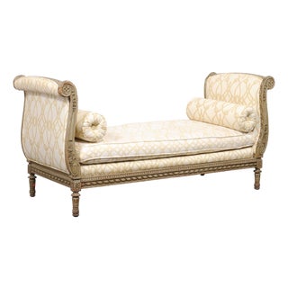 Early 20th Century French Récamier Painted Wood Daybed For Sale