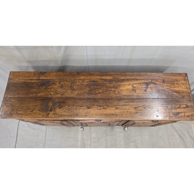 Antique 19th Century French Provincial Oak Buffet With Lined Interior For Sale - Image 10 of 18