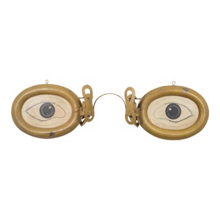 Hand Painted Double Sided Optometrist Trade Sign C.1920-1980 For Sale