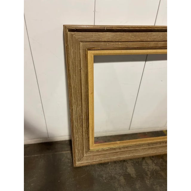 Vintage wood frame with gold leaf edge detail. perfect as a painting or mirror frame. 32"H x 42"W x 2"D