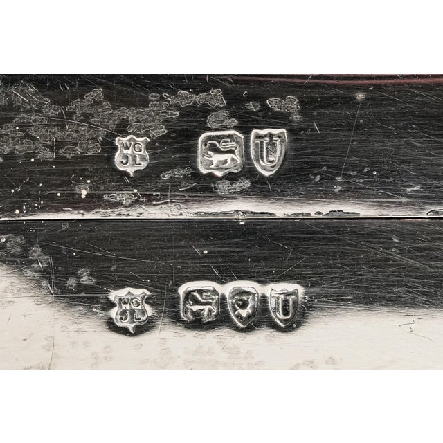 Lovely English Antique Victorian Sterling Silver Cigarette Trinket Jewelry Desk Box Coat of Arms For Sale - Image 10 of 15