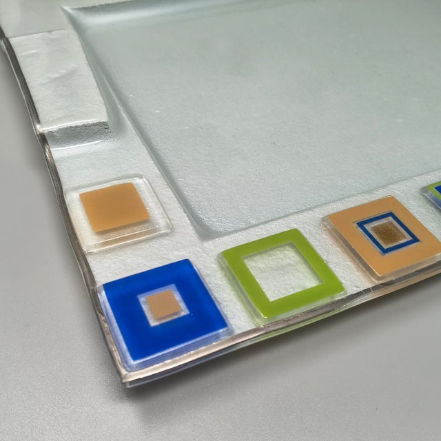 White Vintage Italian Astonishing Tray in Murano Glass by Albatros, 1970s For Sale - Image 8 of 10