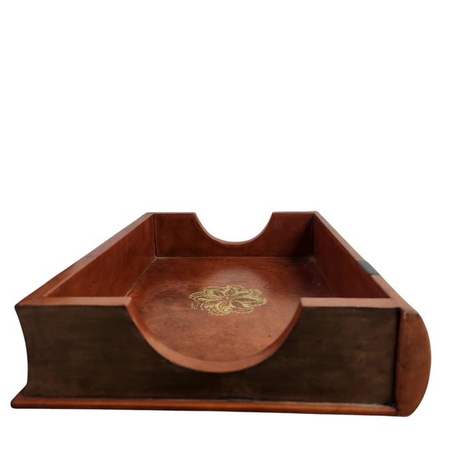 Vintage Trompe L’Oeil Leather-Look Faux Book Desk Organizer & Letter Tray - Pair For Sale - Image 9 of 12