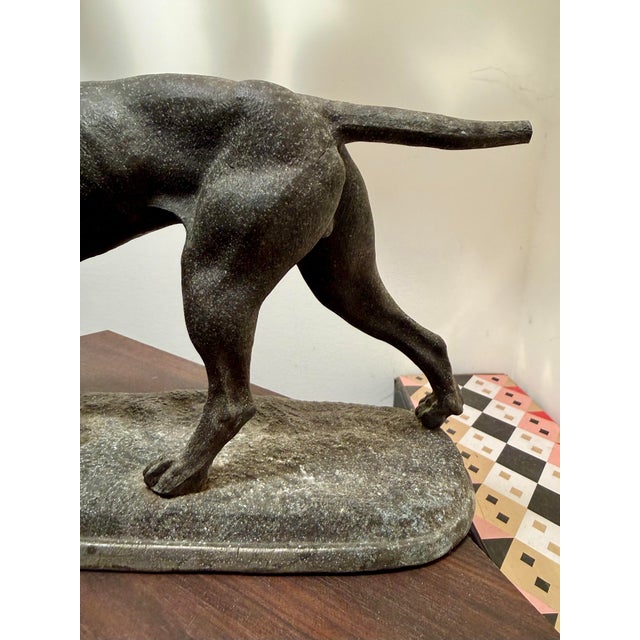 Metal Early 20th Century Cast Metal Dog Statue For Sale - Image 7 of 10