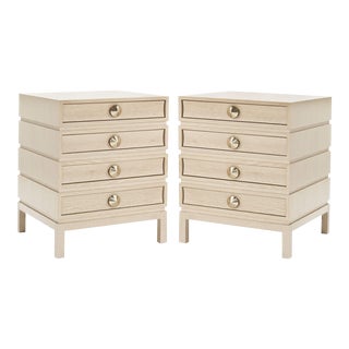 Stacked Bedside Tables in Limed Oak For Sale