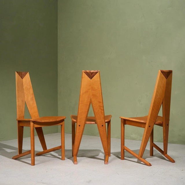 1980s Dining Chairs by Søren Nissen and Ebbe Gehl for Seltz, France, 1980s, Set of 6 For Sale - Image 5 of 12