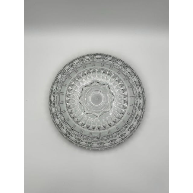 Mid-Century Modern Vintage Heavy Cut Crystal, Silver Plated Rim For Sale - Image 3 of 11